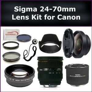  DG HSM Autofocus Lens Kit for Canon EOS Includes: Sigma 24 70mm Lens 