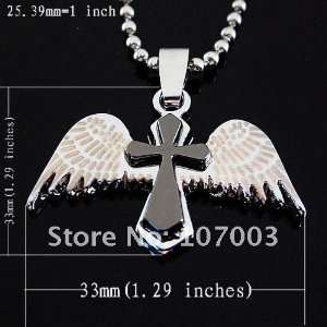  Angel Wing Cross Pendant 18 Chain: Everything Else