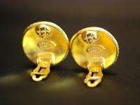   Gold plated Round Earrings Clip On 94A 100% Authentic #454 K1  