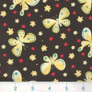  45 Wide Tiger Lily Tonal Black Fabric By The Yard: Arts 