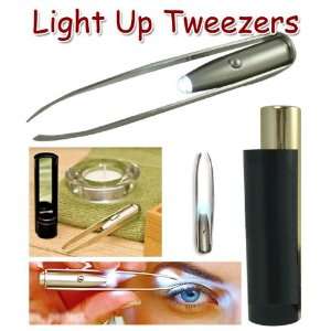 For Perfect Eye Brows! La Tweez Illuminated Tweezer with Mirror & Case 