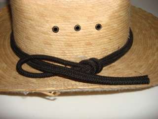 SAHUAYO MEXICO LINED COWBOY STRAW HAT BLACK ROPE  