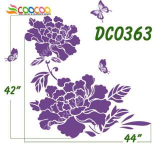 Wall Decor Decal Sticker Removable tree Peony Flower  