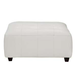    Zen White Leather Tufted Ottoman By Diamond Sofa: Home & Kitchen
