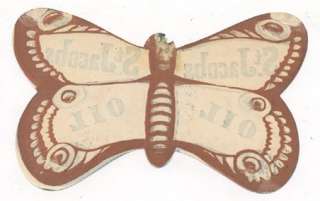 DIE CUT BUTTERFLY ST JACOBS OIL OLD TRADE CARD TC1249  