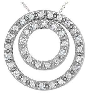   4ct DIAMOND CIRCLE OF LOVE PENDANT WITH CHAIN STERLING SILVER: Jewelry