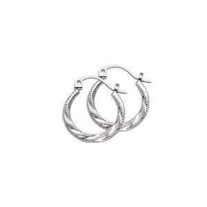  14kt. White Gold, Swirl Hoop Earrings: Jewelry