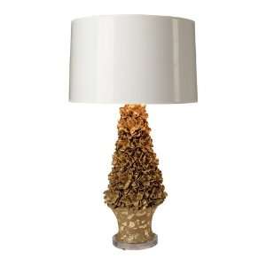  Cay Gray Table Lamp in Gold Leaf