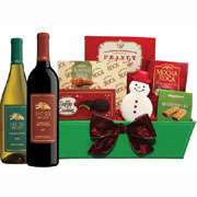 Winter Treats Wine Gift Basket 