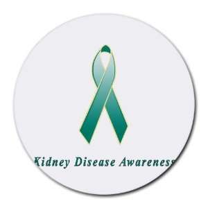  Kidney Disease Awareness Ribbon Round Mouse Pad: Office 