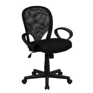  Mid Back Office Chair with Oval Loop Arms Mesh: Gray: Home 
