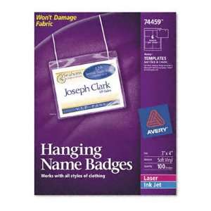   Hanging Style Badge Holders   100 Inserts/100 Holders: Office Products
