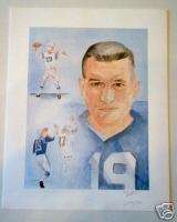 Johnny Unitas Serial #d Litho x/750 Signed By Artist  