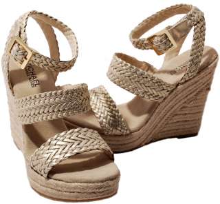 Michael Kors Womens Shoes Peanut or White Gold Juniper Espadrille 