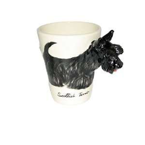   Scottish Terrier Sculpted Handpainted Ceramic Dog Mug: Home & Kitchen
