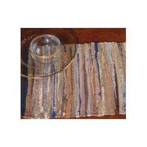  WOVEN LEATHER TABLE RUNNER MULTI: Home & Kitchen