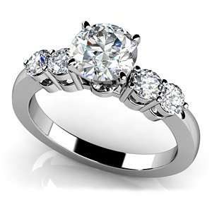  18k White Gold, Six Prong Engagement Ring, 1.32 ct. (Color 