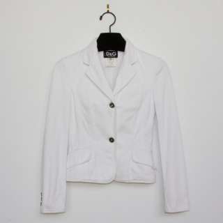 Dolce & Gabbana white denim blazer Jean Jacket ITALY sz 38 2 XS S 