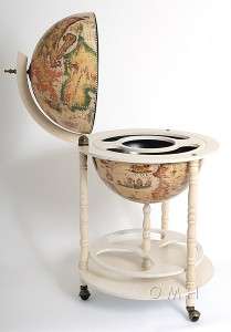 Italian Renaissance Old World Globe Bar For Sale White  