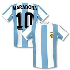  1978 Argentina Home Retro Shirt + Maradona No.10 Sports 