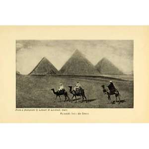  1931 Print Ancient Egyptian Desert Pyramids Camel Caravan Egypt 