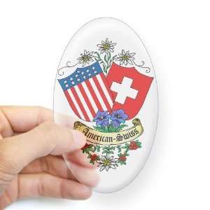  American Swiss Crest American Oval Sticker by  