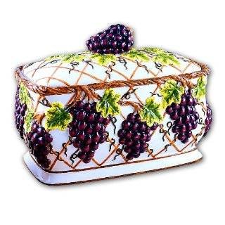  GRAPES kitchen CANISTERS set Ceramic fruit theme home 