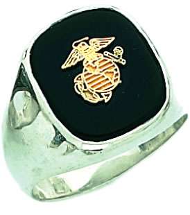 New Mens 0.925 Sterling Silver US Marine Corps USMC Military Solid 