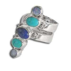   Lapis, Turquoise and Opal Doublet Ring by Sajen, Size 7 Jewelry