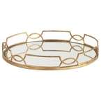 Gold Leaf/Mirror Moroccan Serving Tray  
