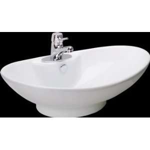   White Vitreous China Over Counter Vessel Sink: Home Improvement