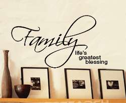 FAMILY LIFES GREATEST BLESSING Vinyl Quote Words Decor  