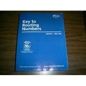  ABA Key to Routing Numbers January June 2008 ABA Books