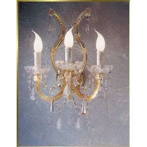 Maria Theresa Wall Sconce, BB 785 3A, 3 lights, 24Kt Gold, 14 wide X 