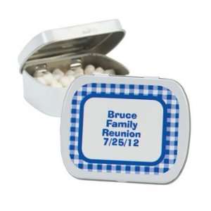 Personalized Blue Gingham Mint Tins   Candy & Mints