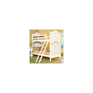   Twin over Twin Wood Bunk Bed In Summer White Finish: Furniture & Decor