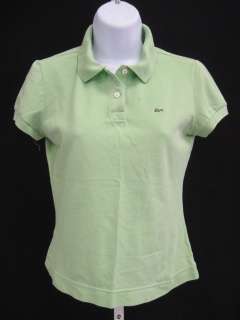 LACOSTE Lime Green Cap Sleeve Polo Shirt Top Sz 40  