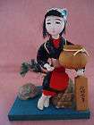 vintage handmade japanese gofun doll dressed as farmer returns 