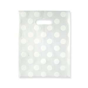  Gift Bag   Frosted White Large Polka Dots Jewelry
