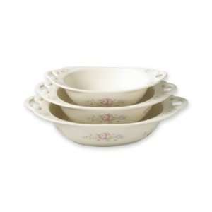    Pfaltzgraff Tea Rose Oval Bowls, Set of 3: Kitchen & Dining