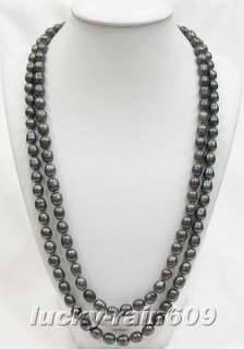 50 10mm black freshwater pearls necklace  
