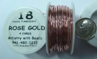 Non Tarnish Rose Gold Plated Copper Rnd Wire 18ga PW011  
