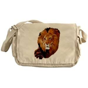  Khaki Messenger Bag Lion Head 