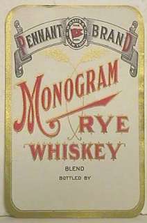 Pre pro Monogram Rye Whiskey Label   New York, NY  