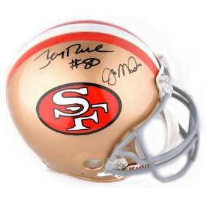  Jerry Rice & Joe Montana Signed Helmet   Authentic   Rice 