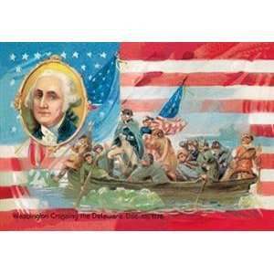 360 Wall Poster/Decal   Washington Crossing the Delaware with Portrait 