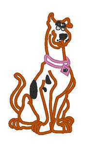 embroidery applique design scooby doo dog  