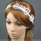   Crystal Lace Flower Bridal Wedding Tiara Halo Hair Band Headband