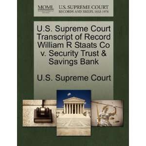   Trust & Savings Bank (9781270158929): U.S. Supreme Court: Books