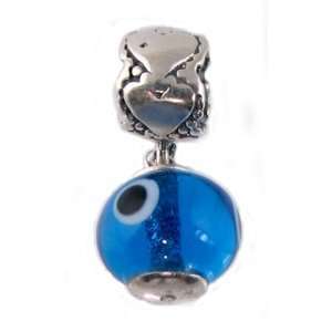   Round Evil Eye Charm   Fits Pandora Beads by Love & Lucky: Jewelry